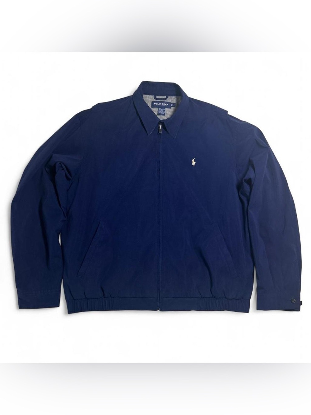 Polo Golf Ralph Lauren Harrington Jacket Navy Blue Full Zip Large Y2K